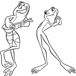 coloriage La Princesse et la Grenouille à imprimer pour enfant de 3 ans