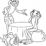coloriage La Princesse et la Grenouille a imprimer gratuit