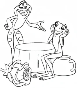 coloriage La Princesse et la Grenouille a imprimer gratuit