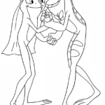 coloriage La Princesse et la Grenouille a imprimer gratuitement