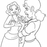coloriage La Princesse et la Grenouille a dessiner et imprimer
