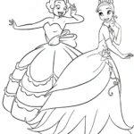 imprimer coloriage La Princesse et la Grenouille gratuit
