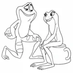 coloriage La Princesse et la Grenouille gratuit à imprimer