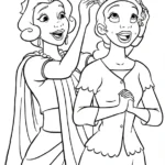 coloriage La Princesse et la Grenouille à imprimer pdf