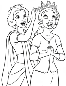 coloriage La Princesse et la Grenouille à imprimer pdf