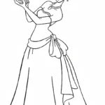 coloriage La Princesse et la Grenouille a imprimer pour enfant de 4 ans
