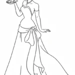 coloriage La Princesse et la Grenouille et découpage à imprimer