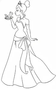 coloriage La Princesse et la Grenouille et découpage à imprimer