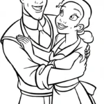 coloriage La Princesse et la Grenouille pour bebe a imprimer