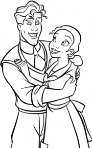 coloriage La Princesse et la Grenouille pour bebe a imprimer