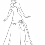 coloriage La Princesse et la Grenouille à imprimer kawaii