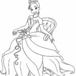 coloriage La Princesse et la Grenouille pour enfants à télécharger