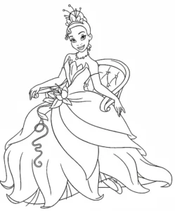 coloriage La Princesse et la Grenouille pour enfants à télécharger
