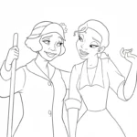 coloriage La Princesse et la Grenouille pour enfant de 2 ans