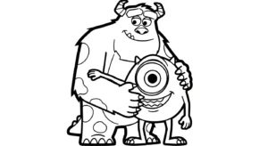 coloriage Monsters Inc et découpage à imprimer
