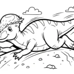 coloriage Pachycephalosaurus pour enfant de 8 ans