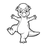 coloriage Pachycephalosaurus pour enfant de 4 ans