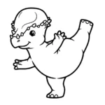 coloriage Pachycephalosaurus à imprimer pour enfant de 7 ans