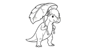 coloriage Pachycephalosaurus à imprimer pour enfant de 4 ans