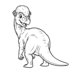 coloriage Pachycephalosaurus à imprimer pour enfant de 7 ans