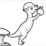 coloriage Pachycephalosaurus à imprimer a4