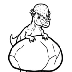 coloriage Pachycephalosaurus et apprentissage