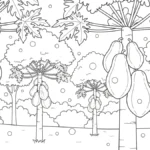 coloriage Papayer gratuit pour enfants