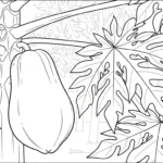 coloriage Papayer et decoupage a imprimer gratuit