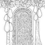 coloriage Papayer pour enfant de 6 ans