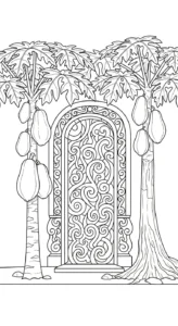 coloriage Papayer pour enfant de 6 ans