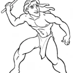 coloriage Tarzan pour bebe a imprimer