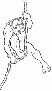 coloriage Tarzan pour bebe a imprimer