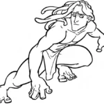 coloriage Tarzan à imprimer pour enfant de 3 ans
