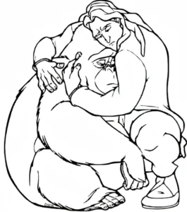 coloriage Tarzan pour enfants a imprimer