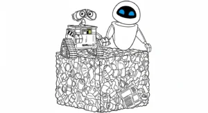 coloriage Wall E à imprimer kawaii