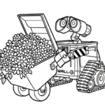 coloriage Wall E à imprimer kawaii