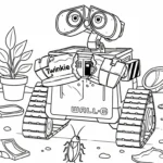 coloriage Wall E à imprimer pour enfant de 8 ans
