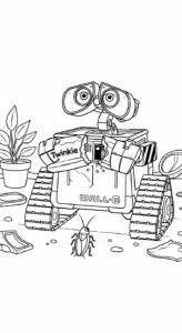 coloriage Wall E à imprimer pour enfant de 8 ans