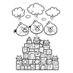 coloriage Angry Birds pour enfant de 7 ans