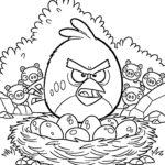 coloriage Angry Birds a imprimer pour enfant de 4 ans
