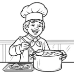 coloriage Chef updated et découpage à imprimer
