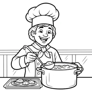 coloriage Chef updated et découpage à imprimer