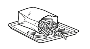 coloriage Frites updated et decoupage