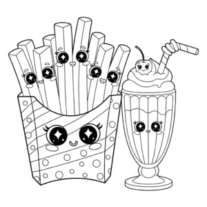 coloriage Frites updated gratuit pour enfants