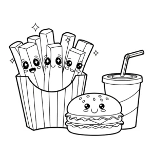 coloriage Frites updated pour enfant de 8 ans