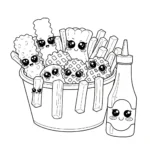 coloriage Frites updated à imprimer a4