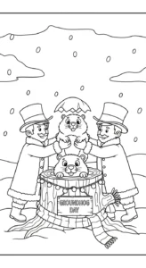 coloriage Jour de la Marmotte à imprimer pdf