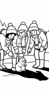coloriage Jour de la Marmotte à imprimer pour enfant de 8 ans