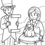 coloriage Jour de la Marmotte pour enfants a imprimer