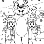 coloriage Jour de la Marmotte à imprimer pdf